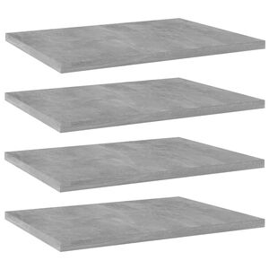 vidaXL plauktu dēļi, 4 gab., betonpelēki 40x30x1,5cm inženierijas koks