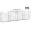 vidaXL arkveida gabiona grozi, 25 gb., 300x30x80/100cm, cinkota dzelzs