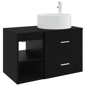 vidaXL Vannas istabas mēbeļu komplekts 2 pcs Melns ozols