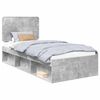 vidaXL Gultas rāmis Betona pelēks 75 x 190 cm Ciets priedes koks