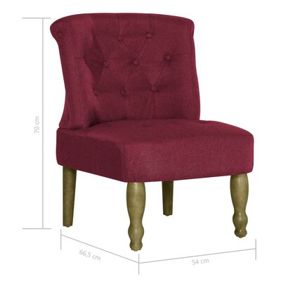 vidaXL atpūtas krēsli, 2 gab., franču stils, vīnsarkans audums