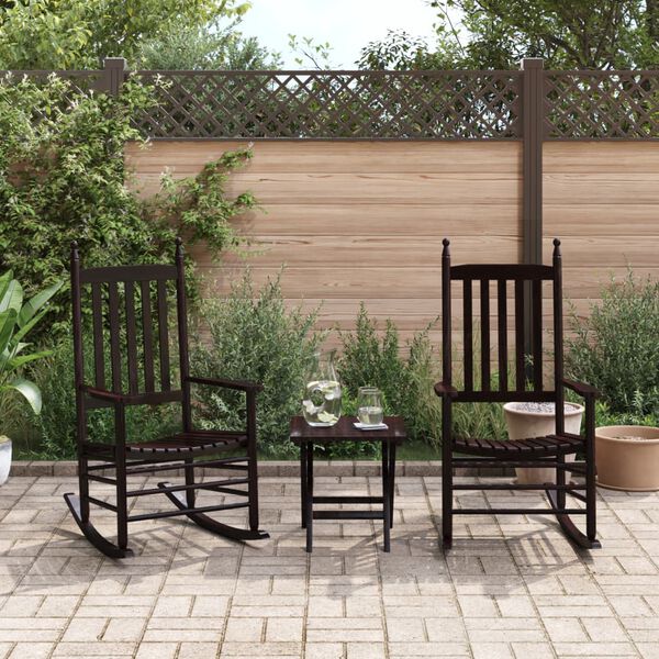 vidaXL šūpuļkrēsli ar izliektu sēdekli, 2 gab., brūni, papeles koks