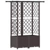 vidaXL Pacelta gulta ar treliem un jumtu Brūna 124 x 40 x 138 cm PP