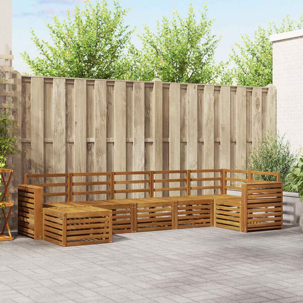 vidaXL Dīvāna komplekti 7 pcs Dabiska Cietā akācijas koks