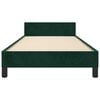 vidaXL gultas rāmis bez matrača, tum&scaron;i zaļ&scaron; samts, 90x190 cm