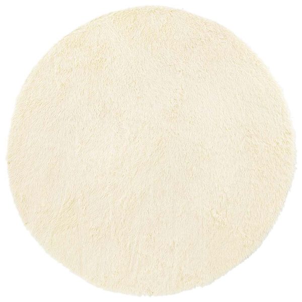 vidaXL paklājs, 120x120 cm, Shaggy, NAVARRA, krēmkrāsa, poliesters
