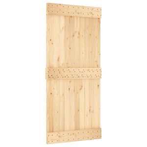 vidaXL Slīdo&scaron;ās durvis NARVIK Dabiska un melna 95 x 210 cm (213,5 cm)