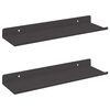 vidaXL Sienas plaukts ar plauktu 2 pcs Melna 80 x 9 x 2.5 cm