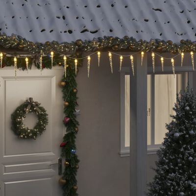vidaXL Ziemassvētku lampiņas lāsteku formā, 100 LED, 10 m, PVC, akrils