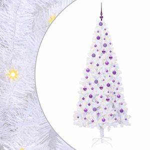 vidaXL Mākslīgā Ziemassvētku eglīte Balts 210 cm PVC un tērauds