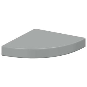 vidaXL stūra sienas plaukts, spīdīgi pelēks, 25x25x3,8 cm, MDF