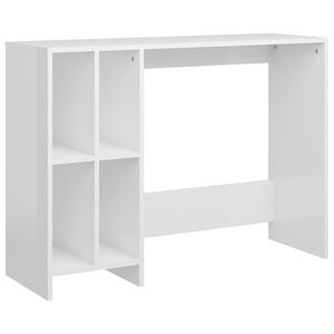 vidaXL rakstāmgalds, 102,5x35x75 cm, inženierijas koks, spīdīgi balts