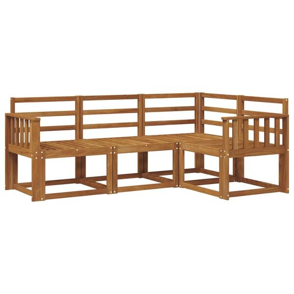 vidaXL Āra dīvānu komplekts 4 pcs Dabiska Cietā akācijas koks