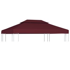 vidaXL nojumes jumta pārsegs, divdaļīgs, 4x3 m, bordo