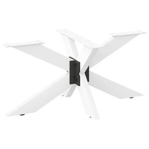 vidaXL kafijas galdiņa kāja, zirnekļa forma, balta, 98x58x(42-43) cm, tērauds
