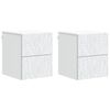 vidaXL Sienā stiprināms nakts skapis 2 pcs Balts 34,5 x 33 x 40 cm