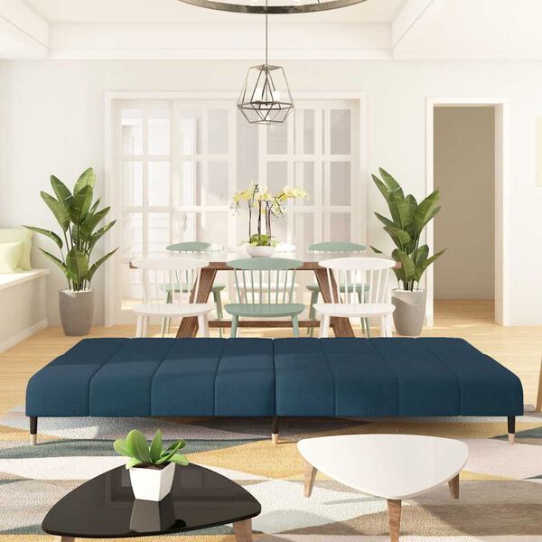 vidaXL 2-vietīga dīvāngulta, zils samts