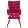 vidaXL &Scaron;ūpuļkrēsls ar Stool Wine Red Velvet