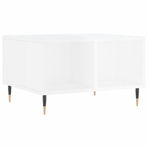 vidaXL kafijas galdiņ&scaron;, spīdīgi balts, 60x50x36,5, inženierijas koks