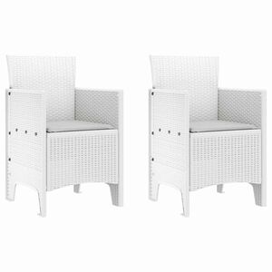 vidaXL Dārza krēsls 2 pcs Balts 53 x 49 x 85 cm PP