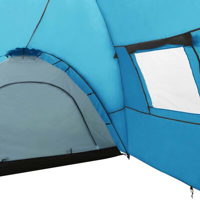 vidaXL iglu telts, 650x240x190 cm, astoņvietīga, zila