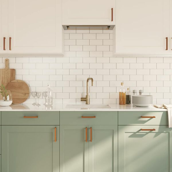 vidaXL skapja rokturi, 10 gab., bronzas, 128 mm, nerūsējo&scaron;ais tērauds