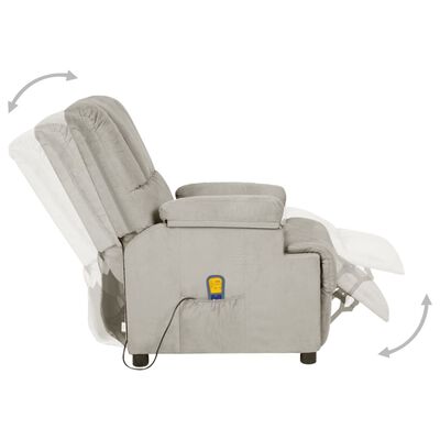 vidaXL masāžas krēsls, gaiši pelēka mākslīgā zamšāda