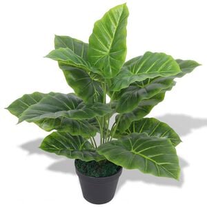 vidaXL mākslīgais augs, kolokāzija ar podiņu, 45 cm, zaļ&scaron;