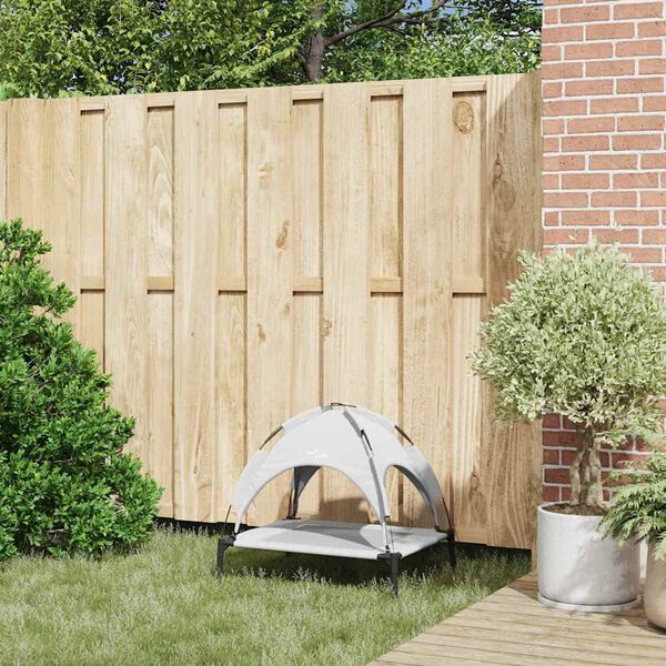 vidaXL Suņu gulta Sudrabaini pelēks s Tērauds