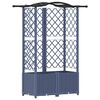 vidaXL Pacelta gulta ar treliem un jumtu Pelēka 122 x 40 x 138 cm PP