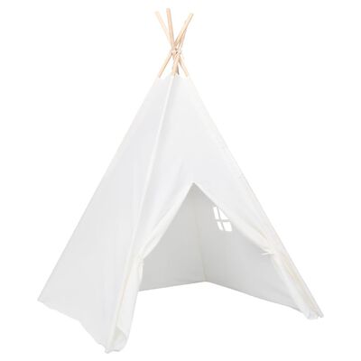 vidaXL bērnu telts ar somu, vigvama forma, balta, 120x120x150 cm