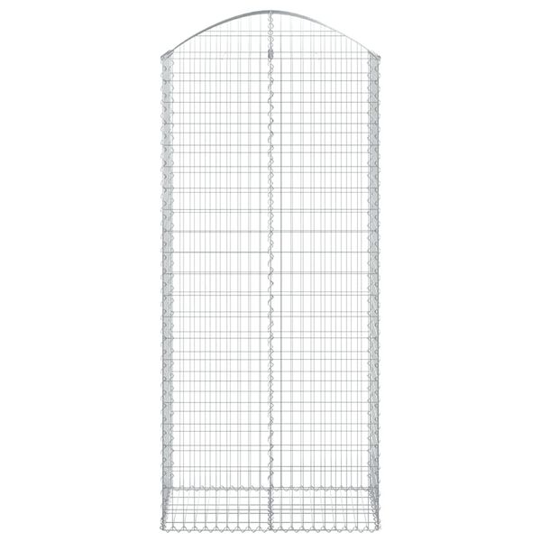 vidaXL arkveida gabiona grozs, 100x50x220/240 cm, cinkota dzelzs