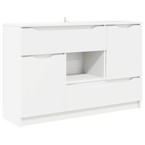 vidaXL Puse ar atvilktni Balts 100 x 30 x 65,6 Inženierijas koks