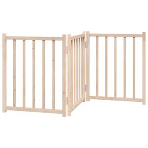 vidaXL suņu vārti, salokāmi, 3 paneļi, 150 cm, egles masīvkoks