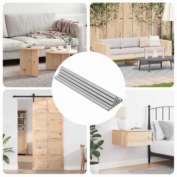 vidaXL Vītņu stienis 800 pcs Sudraba Tērauds