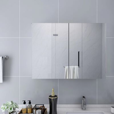 vidaXL vannasistabas skapītis ar spoguli, balts, 80x15x60 cm, MDF