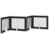 vidaXL Salokāms suņu vārti ar statīviem 4 pcs Melns ozols 401 cm