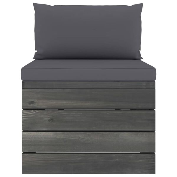 vidaXL 2-daļīgs dārza palešu mēbeļu komplekts ar matračiem, priede