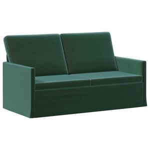 vidaXL Divvietīgs dīvāns Tum&scaron;i zaļ&scaron; 150 x 81 x 82 cm Samts