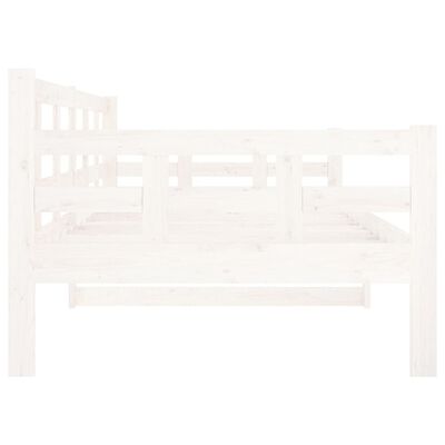 vidaXL dīvāngulta, balta, priedes masīvkoks, 90x200 cm