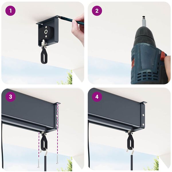 vidaXL Rullo žalūzija Antracīts 200 x 250 cm Audums un alumīnijs