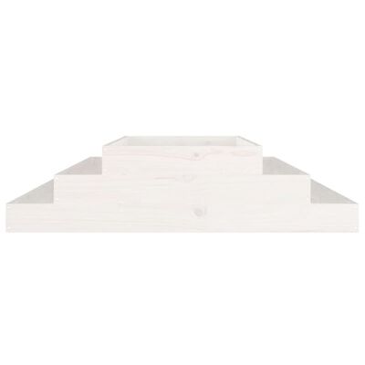 vidaXL puķu kaste, balta, 110x110x27 cm, priedes masīvkoks