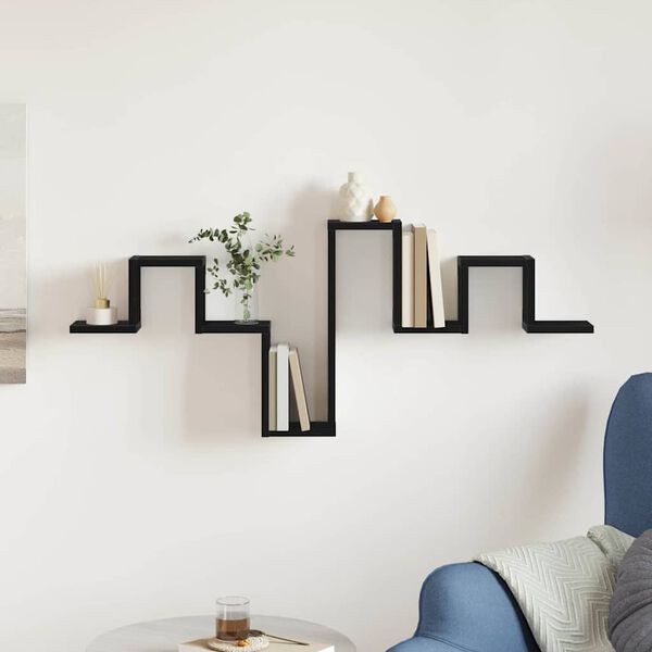 vidaXL Sienas plaukts Melns ozols 104.5 x 10 x 43 cm Inženierijas koks