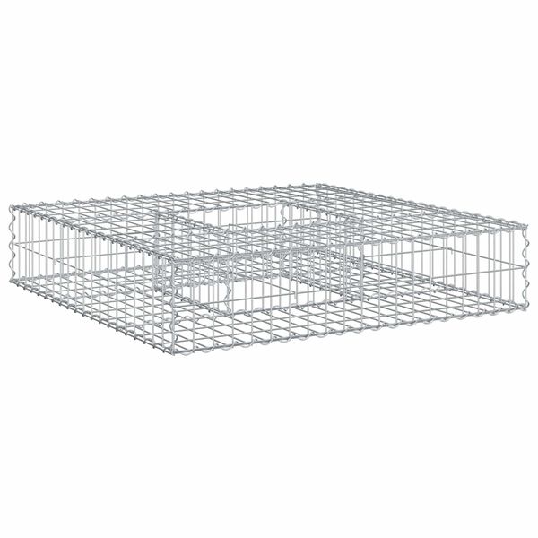 vidaXL Gabions pacelta gulta Sudraba 100 x 100 x 20 cm Cinkots tērauds