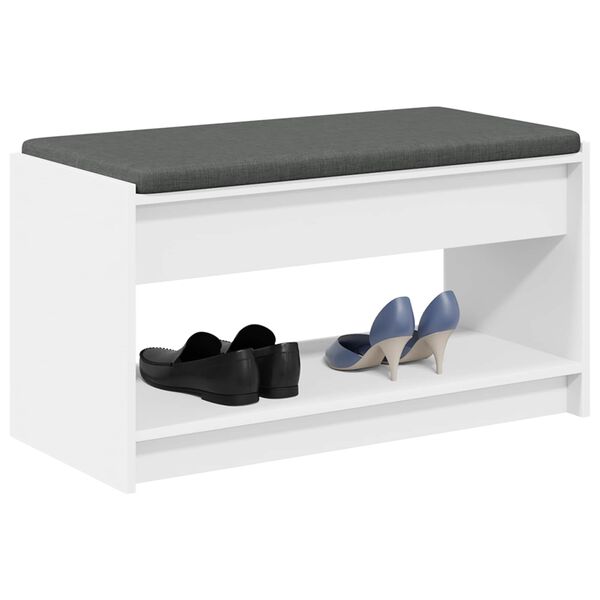 vidaXL Zāles sols Balts 83 x 38 x 45 cm Inženierētā koksne un audums