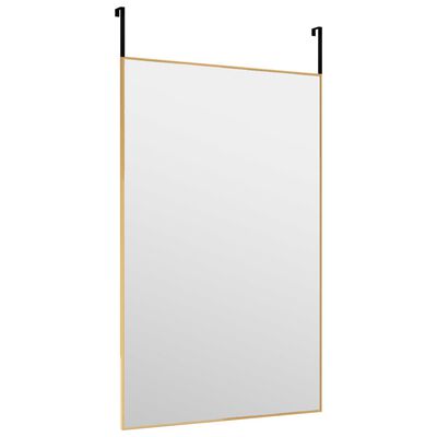 vidaXL durvju spogulis, zelta krāsa, 50x80 cm, stikls un alumīnijs