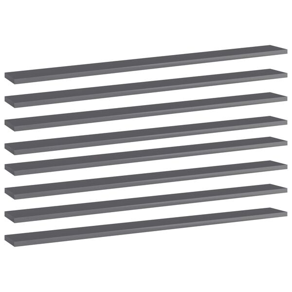 vidaXL plauktu dēļi, 8 gab., pelēki, 100x10x1,5 cm, skaidu plāksne