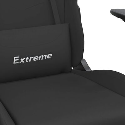 vidaXL datorspēļu krēsls ar kāju balstu, melns audums