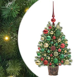 vidaXL Mākslīgā Ziemassvētku eglīte su 150 LED Zaļa 75 cm PE un PVC