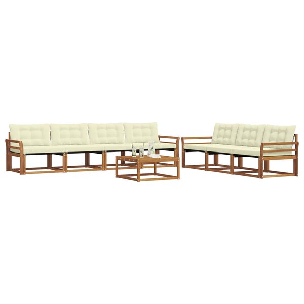 vidaXL Āra dīvānu komplekts ar spilvenu 8 pcs Dabisks un krējuma